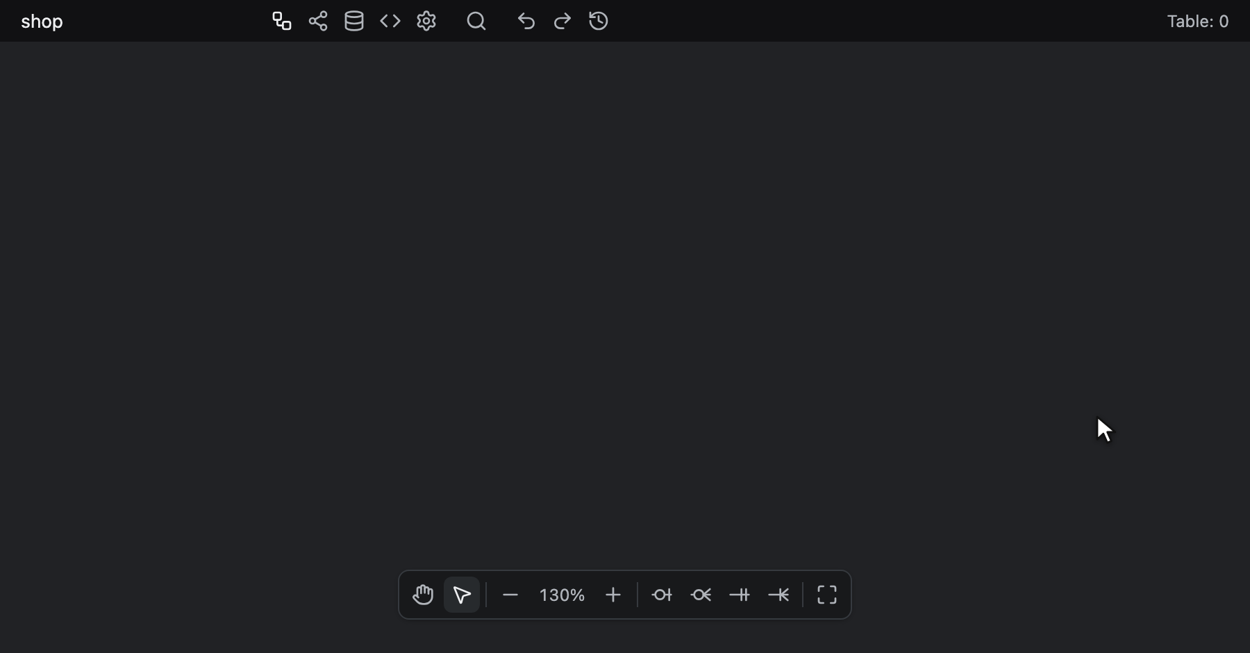 Alt + N でテーブルを追加し、2 つのカラムを入力